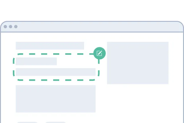 Static website in the biberblog editor with texts and images editable directly on the page.
